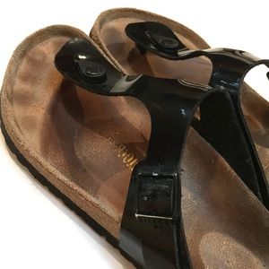 Birkenstock Women Gizeh Birko-Flor Black  7-7.5